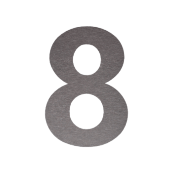 Husnummer i rustfrit stål 8 - 34,2 x 50 cm - Børstet