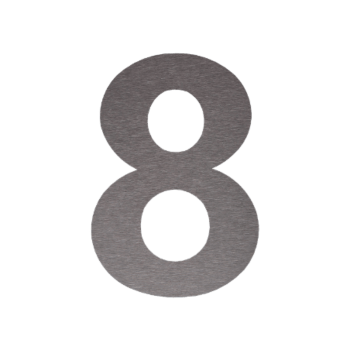 Husnummer i rustfrit stål 8 - 55,2 x 80 cm - Børstet
