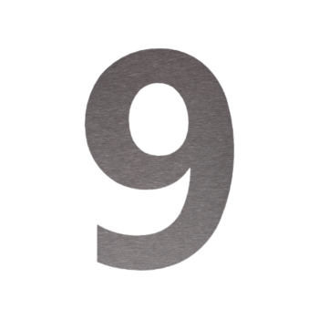 Husnummer i rustfrit stål 9 - 10 x 15 cm - Børstet