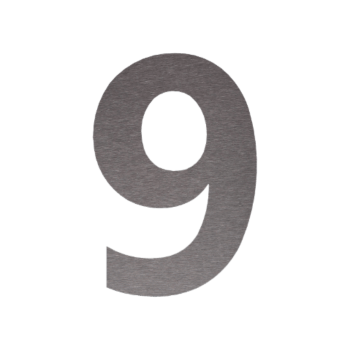 Husnummer i rustfrit stål 9 - 20,2 x 30 cm - Børstet