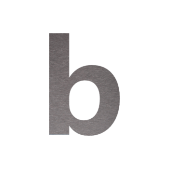 Husnummer i rustfrit stål B - 15 x 22 cm - Børstet