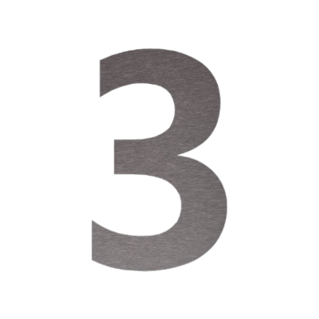 Husnummer i rustfrit stål 3 - 9,1 x 15 cm - Selvklæbende