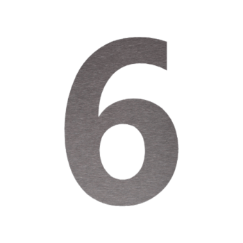 Husnummer i rustfrit stål 6 - 10,1 x 15 cm - Selvklæbende