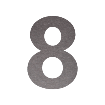 Husnummer i rustfrit stål 8 - 10,3 x 15 cm - Selvklæbende