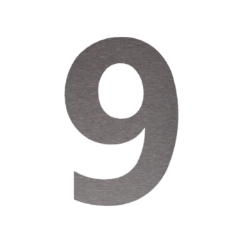 Husnummer i rustfrit stål 9 - 10 x 15 cm - Selvklæbende