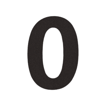 Husnummer i rustfrit stål 0 - 10,4 x 15 cm - RAL9005 fin struktur (sort)