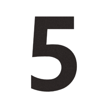 Husnummer i rustfrit stål 5 - 30,5 x 50 cm - RAL9005 fin struktur (sort)