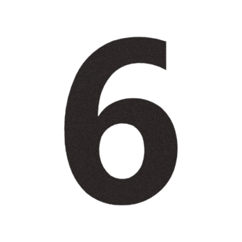 Husnummer i rustfrit stål 6 - 20,1 x 30 cm - RAL9005 fin struktur (sort)