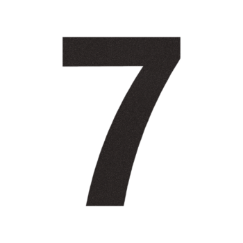 Husnummer i rustfrit stål 7 - 20,9 x 30 cm - RAL9005 fin struktur (sort)