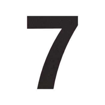 Husnummer i rustfrit stål 7 - 34,8 x 50 cm - RAL9005 fin struktur (sort)