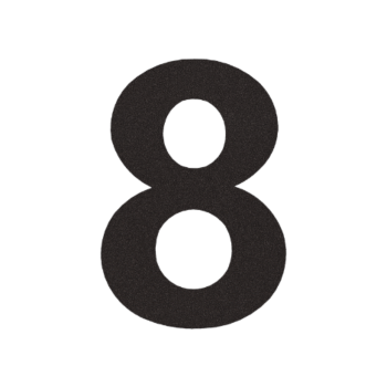 Husnummer i rustfrit stål 8 - 10,3 x 15 cm - RAL9005 fin struktur (sort)