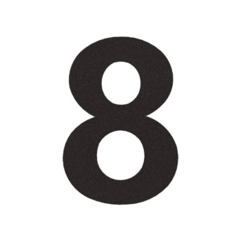 Husnummer i rustfrit stål 8 - 55,2 x 80 cm - RAL9005 fin struktur (sort)