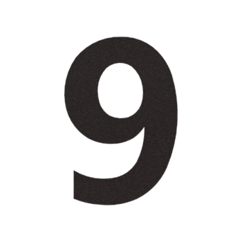 Husnummer i rustfrit stål 9 - 20,2 x 30 cm - RAL9005 fin struktur (sort)