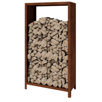 Cortenstål brændestativ - Indiana - 100 x 40 x 180 cm