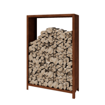 Cortenstål brændestativ - Indiana - 120 x 40 x 180 cm