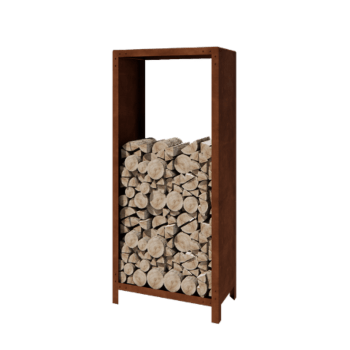 Cortenstål brændestativ - Indiana - 80 x 40 x 180 cm