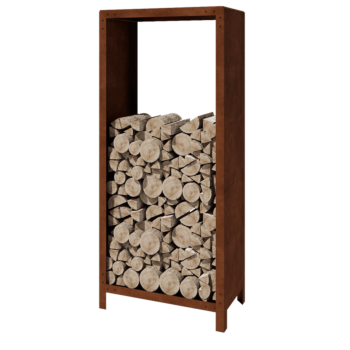 Cortenstål brændestativ - Indiana - 80 x 40 x 180 cm