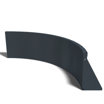 Stål støttemur - Indvendig kurve - 100 x 100 x 40 cm - RAL9010 mat (hvid)