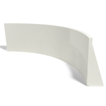 Stål støttemur - Indvendig kurve - 150 x 150 x 60 cm - RAL9010 mat (hvid)