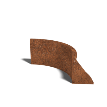 Støttemur af cortenstål indvendig kurve 50 x 50 cm (højde 30 cm)