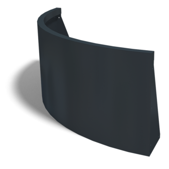 Stål støttemur - Udvendig kurve - 100 x 100 x 50 cm - RAL9005 mat (sort)