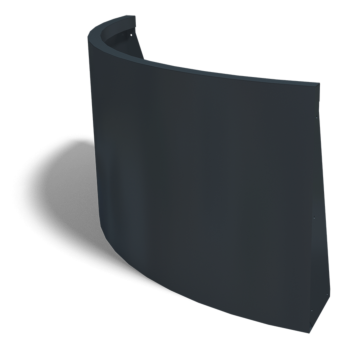 Stål støttemur - Udvendig kurve - 100 x 100 x 60 cm - RAL9005 mat (sort)