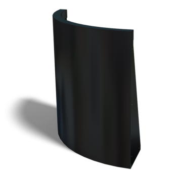 Stål støttemur - Udvendig kurve - 50 x 50 x 60 cm - RAL9005 mat (sort)