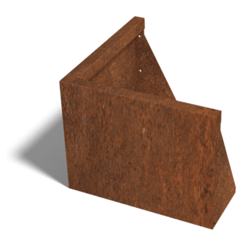 Støttemur af cortenstål udvendigt hjørne 50 x 50 cm (højde 40 cm)