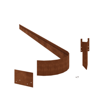 Bedkant af cortenstål valset FLEX 13 cm komplet sæt pr. 15 meter