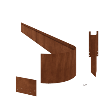 Bedkant af cortenstål valset FLEX 23 cm komplet sæt pr. 24 meter