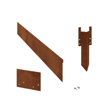 Bedkant af cortenstål valset 13 cm komplet sæt pr. 24 meter