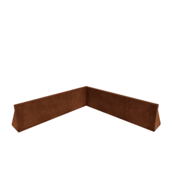 Cortenstål støttemur - Indvendigt hjørne - 100 x 100 x 30 cm