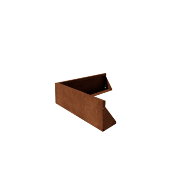 Cortenstål støttemur - Udvendigt hjørne - 100 x 100 x 30 cm