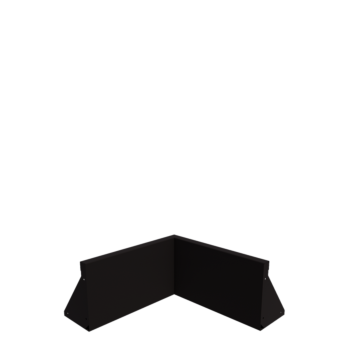 Stål støttemur - Indvendigt hjørne - 50 x 50 x 30 cm - RAL9005 mat (sort)