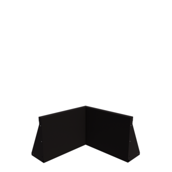 Stål støttemur - Indvendigt hjørne - 50 x 50 x 40 cm - RAL9005 mat (sort)