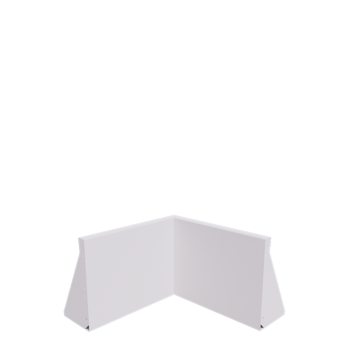 Stål støttemur - Indvendigt hjørne - 50 x 50 x 40 cm - RAL9010 mat (hvid)