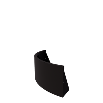 Stål støttemur - Udvendig kurve - 100 x 100 x 40 cm - RAL9005 mat (sort)