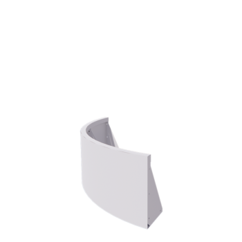 Stål støttemur - Udvendig kurve - 100 x 100 x 40 cm - RAL9010 mat (hvid)