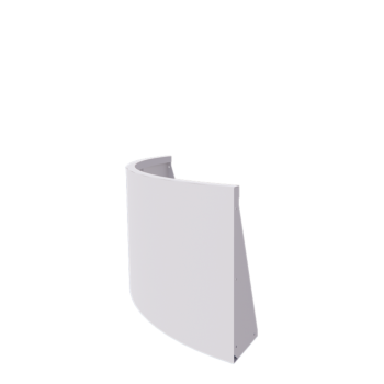 Stål støttemur - Udvendig kurve - 100 x 100 x 60 cm - RAL9010 mat (hvid)