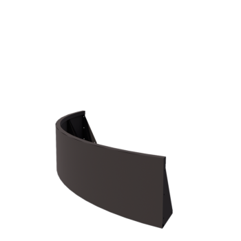 Stål støttemur - Udvendig kurve - 150 x 150 x 40 cm - RAL7016 mat (antracitgrå)