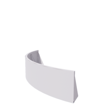 Stål støttemur - Udvendig kurve - 150 x 150 x 40 cm - RAL9010 mat (hvid)