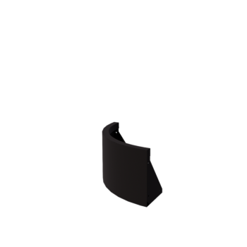 Stål støttemur - Udvendig kurve - 50 x 50 x 30 cm - RAL9005 mat (sort)