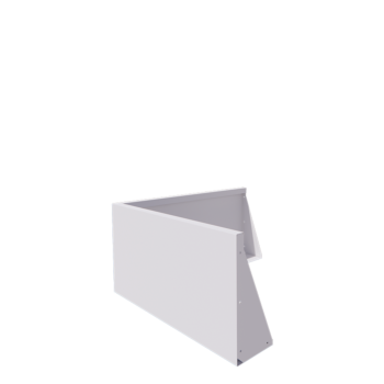 Stål støttemur - Udvendigt hjørne - 100 x 100 x 50 cm - RAL9010 mat (hvid)