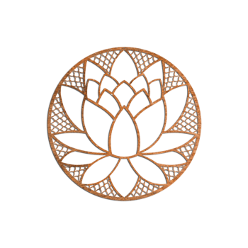 Vægdekoration af cortenstål Lotusblomst