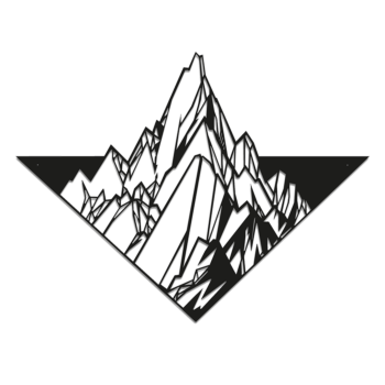 Væghængt dekoration i metal - Bjerg Small - 45,9 x 60 cm