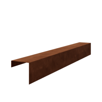 Afdækningsprofil af cortenstål 15 x 15 x 5 cm (længde 240 cm)