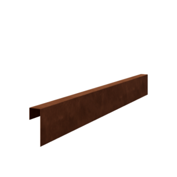 Afdækningsprofil af cortenstål 15 x 5 x 5 cm (længde 150 cm)