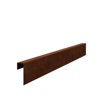 Afdækningsprofil af cortenstål 15 x 5 x 5 cm (længde 240 cm)