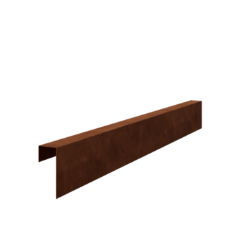 Afdækningsprofil af cortenstål 15 x 6 x 5 cm (længde 150 cm)