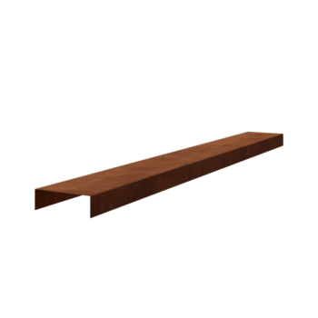Afdækningsprofil af cortenstål 5 x 15 x 5 cm (længde 240 cm)